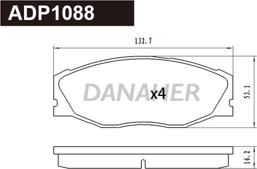 Danaher ADP1088 - Bremžu uzliku kompl., Disku bremzes ps1.lv