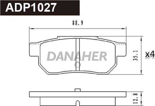 Danaher ADP1027 - Bremžu uzliku kompl., Disku bremzes ps1.lv