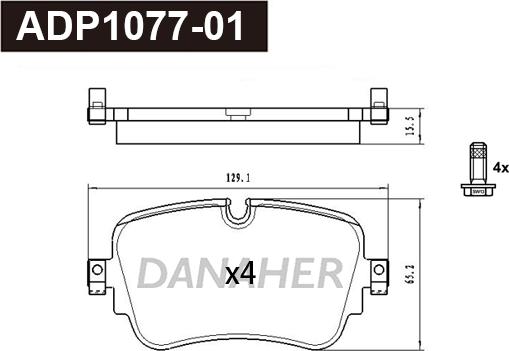 Danaher ADP1077-01 - Bremžu uzliku kompl., Disku bremzes ps1.lv