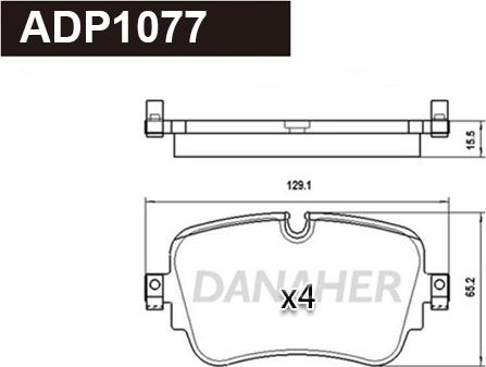 Danaher ADP1077 - Bremžu uzliku kompl., Disku bremzes ps1.lv