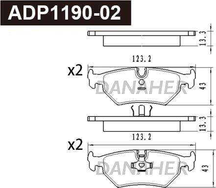 Danaher ADP1190-02 - Bremžu uzliku kompl., Disku bremzes ps1.lv