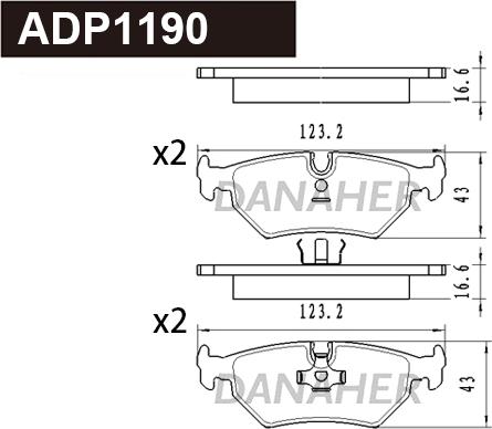 Danaher ADP1190 - Bremžu uzliku kompl., Disku bremzes ps1.lv