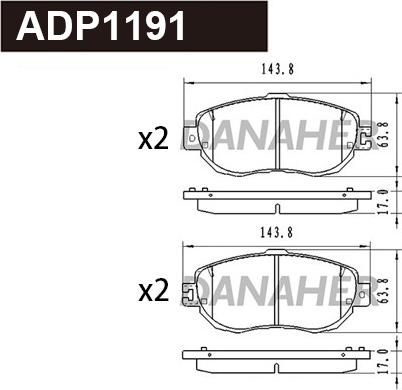 Danaher ADP1191 - Bremžu uzliku kompl., Disku bremzes ps1.lv