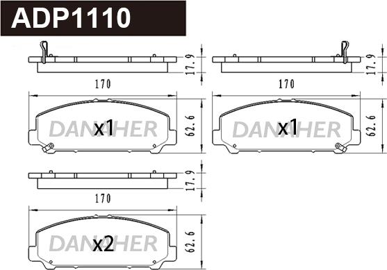 Danaher ADP1110 - Bremžu uzliku kompl., Disku bremzes ps1.lv