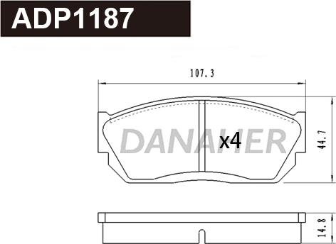 Danaher ADP1187 - Bremžu uzliku kompl., Disku bremzes ps1.lv