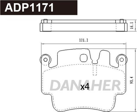 Danaher ADP1171 - Bremžu uzliku kompl., Disku bremzes ps1.lv