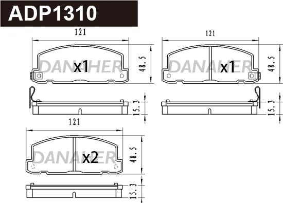 Danaher ADP1310 - Bremžu uzliku kompl., Disku bremzes ps1.lv