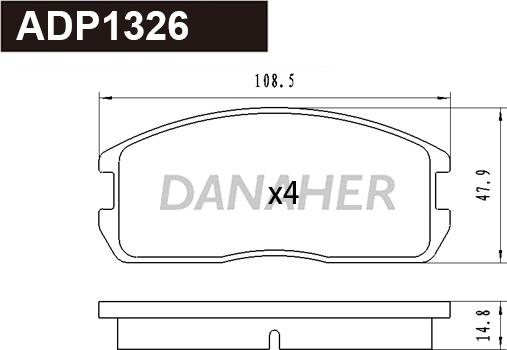 Danaher ADP1326 - Bremžu uzliku kompl., Disku bremzes ps1.lv