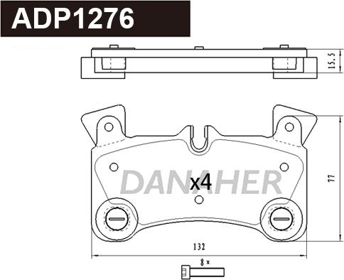 Danaher ADP1276 - Bremžu uzliku kompl., Disku bremzes ps1.lv