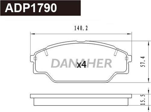 Danaher ADP1790 - Bremžu uzliku kompl., Disku bremzes ps1.lv