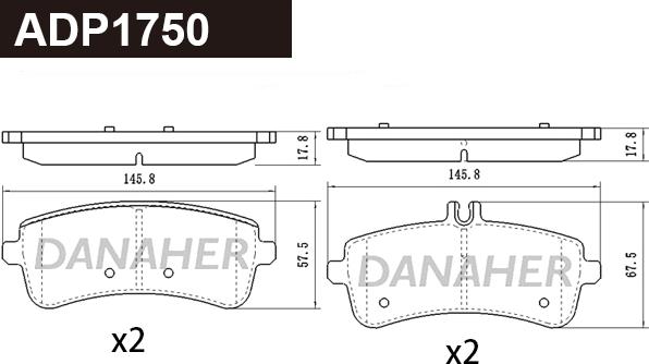 Danaher ADP1750 - Bremžu uzliku kompl., Disku bremzes ps1.lv