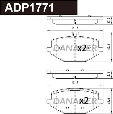 Danaher ADP1771 - Bremžu uzliku kompl., Disku bremzes ps1.lv