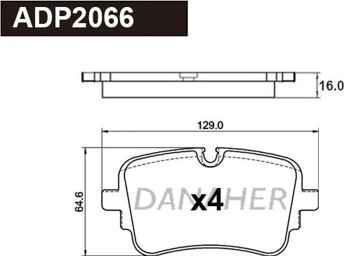 Danaher ADP2066 - Bremžu uzliku kompl., Disku bremzes ps1.lv