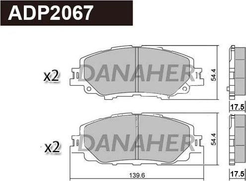 Danaher ADP2067 - Bremžu uzliku kompl., Disku bremzes ps1.lv