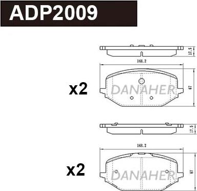 Danaher ADP2009 - Bremžu uzliku kompl., Disku bremzes ps1.lv