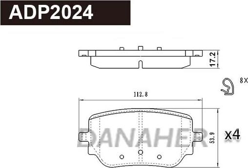 Danaher ADP2024 - Bremžu uzliku kompl., Disku bremzes ps1.lv