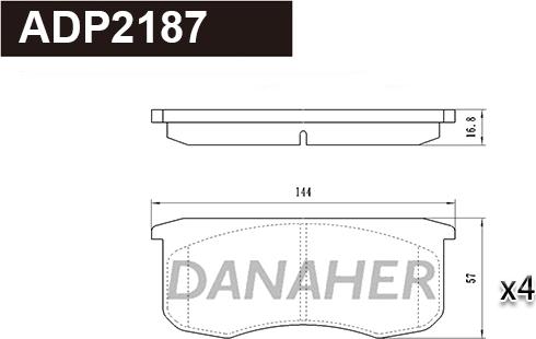 Danaher ADP2187 - Bremžu uzliku kompl., Disku bremzes ps1.lv
