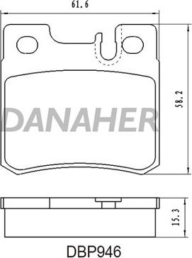 Danaher DBP946 - Bremžu uzliku kompl., Disku bremzes ps1.lv