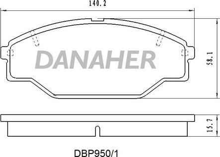 Danaher DBP950/1 - Bremžu uzliku kompl., Disku bremzes ps1.lv