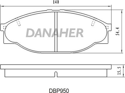 Danaher DBP950 - Bremžu uzliku kompl., Disku bremzes ps1.lv