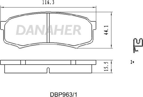 Danaher DBP963/1 - Bremžu uzliku kompl., Disku bremzes ps1.lv