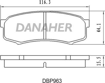 Danaher DBP963 - Bremžu uzliku kompl., Disku bremzes ps1.lv