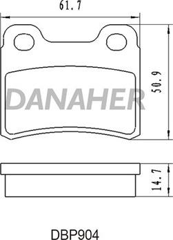 Danaher DBP904 - Bremžu uzliku kompl., Disku bremzes ps1.lv