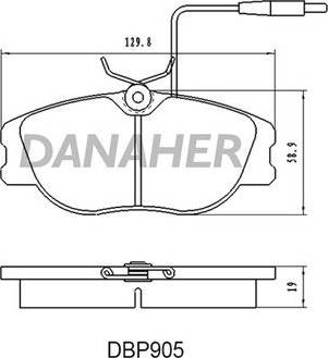 Danaher DBP905 - Bremžu uzliku kompl., Disku bremzes ps1.lv