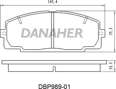 Danaher DBP989-01 - Bremžu uzliku kompl., Disku bremzes ps1.lv