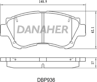 Danaher DBP936 - Bremžu uzliku kompl., Disku bremzes ps1.lv