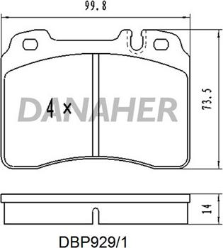 Danaher DBP929/1 - Bremžu uzliku kompl., Disku bremzes ps1.lv