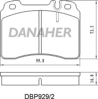 Danaher DBP929/2 - Bremžu uzliku kompl., Disku bremzes ps1.lv