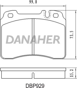 Danaher DBP929 - Bremžu uzliku kompl., Disku bremzes ps1.lv