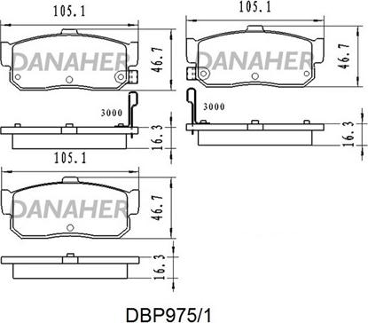 Danaher DBP975/1 - Bremžu uzliku kompl., Disku bremzes ps1.lv