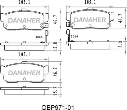 Danaher DBP971-01 - Bremžu uzliku kompl., Disku bremzes ps1.lv