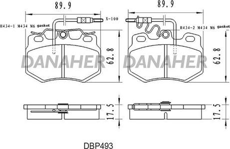 Danaher DBP493 - Bremžu uzliku kompl., Disku bremzes ps1.lv