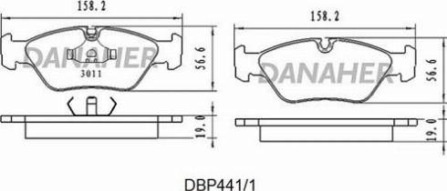 Danaher DBP441/1 - Bremžu uzliku kompl., Disku bremzes ps1.lv