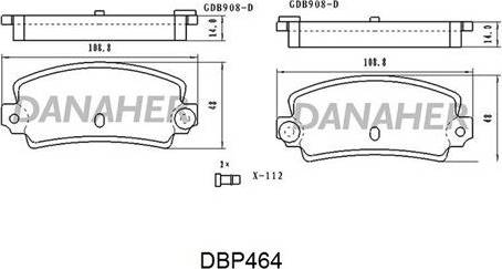 Danaher DBP464 - Bremžu uzliku kompl., Disku bremzes ps1.lv