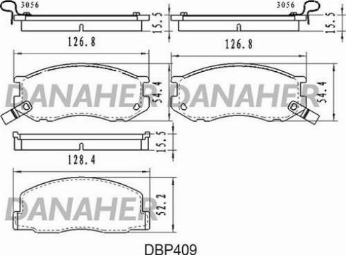 Danaher DBP409 - Bremžu uzliku kompl., Disku bremzes ps1.lv