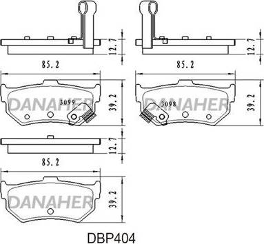 Danaher DBP404 - Bremžu uzliku kompl., Disku bremzes ps1.lv