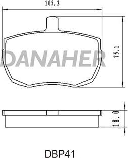 Danaher DBP41 - Bremžu uzliku kompl., Disku bremzes ps1.lv