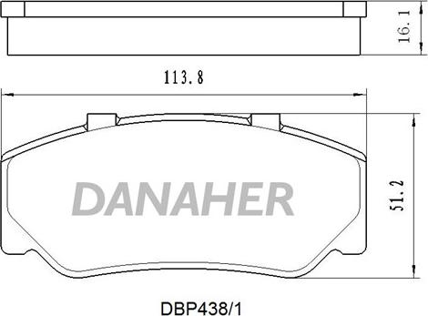 Danaher DBP438/1 - Bremžu uzliku kompl., Disku bremzes ps1.lv