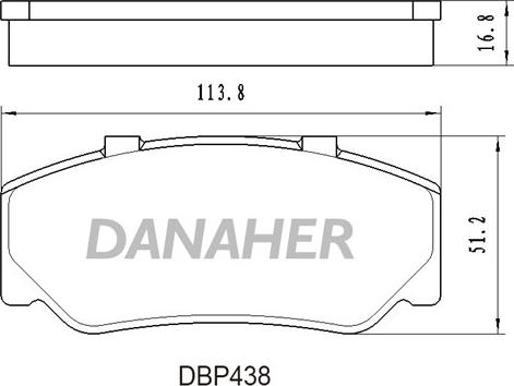 Danaher DBP438 - Bremžu uzliku kompl., Disku bremzes ps1.lv