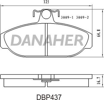 Danaher DBP437 - Bremžu uzliku kompl., Disku bremzes ps1.lv