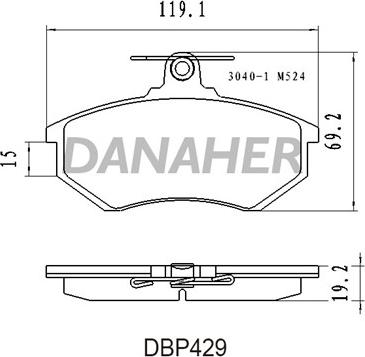 Danaher DBP429 - Bremžu uzliku kompl., Disku bremzes ps1.lv