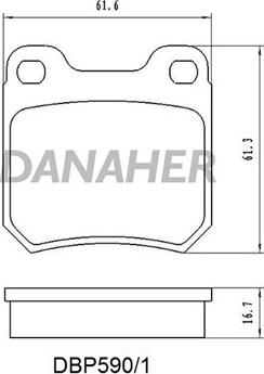 Danaher DBP590/1 - Bremžu uzliku kompl., Disku bremzes ps1.lv