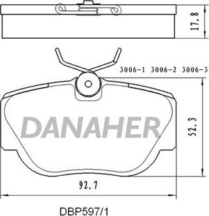 Danaher DBP597/1 - Bremžu uzliku kompl., Disku bremzes ps1.lv