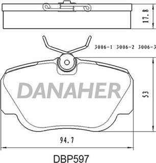 Danaher DBP597 - Bremžu uzliku kompl., Disku bremzes ps1.lv