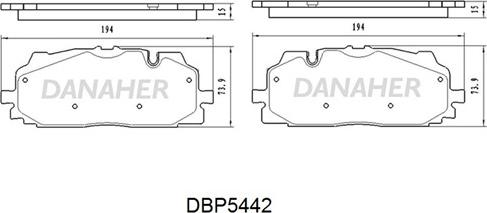 Danaher DBP5442 - Bremžu uzliku kompl., Disku bremzes ps1.lv