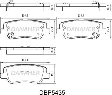 Danaher DBP5435 - Bremžu uzliku kompl., Disku bremzes ps1.lv